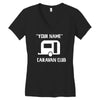 personalised your name caravan club funny gift Women's V-Neck T-Shirt