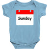 title of day of the week sunday day of the week Baby Bodysuit