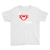 i love heart bass guitar music Youth Tee