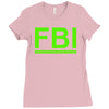 mens fbi print casual slim Ladies Fitted T-Shirt