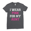 i wear pink for my aunt breast cancer Ladies Fitted T-Shirt