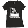 man tasking Ladies Fitted T-Shirt