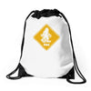 big foot xing big foot crossing sasquatch Drawstring Bags