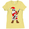 rock star santa claus father christmas Ladies Fitted T-Shirt