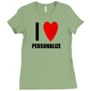 i love personalize Ladies Fitted T-Shirt