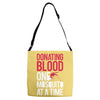 donating blood one mosquito funny Adjustable Strap Totes