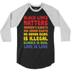 black lives matters, women's rights are human rights 3/4 Sleeve Shirt