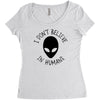i don't believe in humans Women's Triblend Scoop T-shirt