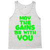 gym gains fitness slogan Tank Top