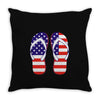 paire de tongues am&eacute;ricaine Throw Pillow