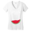 Don't Eat Watermelon Seeds Women's V-Neck T-Shirt