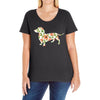 dachshund flower Ladies Curvy T-Shirt