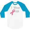 junior's breast cancer awareness i wear pink 3/4 Sleeve Shirt