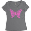 breast cancer butterfly Women's Triblend Scoop T-shirt