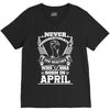 Never Underestimate Dog Rescuer Who Was Born April V-Neck Tee