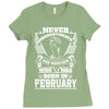 Never Underestimate Dog Rescuer Who Was Born February Ladies Fitted T-Shirt