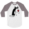 cat and wine 3/4 Sleeve Shirt