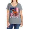 usa boxer flag Ladies Curvy T-Shirt