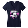 strong than cancer Women's V-Neck T-Shirt
