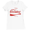 enjoy cocaine funny gray Ladies Fitted T-Shirt