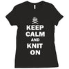 keep calm and knit on Ladies Fitted T-Shirt
