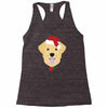 golden retriever dog with red santa's hat Racerback Tank