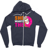 She Wants The D - Dunkin Donuts Zipper Hoodie