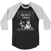 christmas funny dog &amp; snowman 3/4 Sleeve Shirt