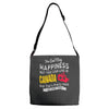 you can't buy happiness but you can live in canada Adjustable Strap Totes
