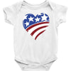 disstressed america flag heart Baby Bodysuit