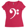 bass cleff funny Women's Triblend Scoop T-shirt
