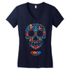 loco coco skul Women's V-Neck T-Shirt