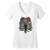 ribcage and heart Women's V-Neck T-Shirt