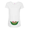 Two Peas In a Pod Twin Chocolate Babies Maternity Scoop Neck T-shirt