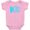 save a wave ride a surfer Baby Onesie