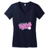 softball diva neon Women's V-Neck T-Shirt