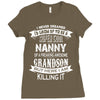 Super Cool Nanny Of A Freaking Awesome Grandson Ladies Fitted T-Shirt