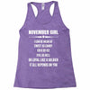 Super November Girl Racerback Tank