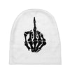 middle finger skeleton bone skull grafitti art Baby Beanies
