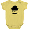 hat wayfarer glasses funny moustache hipster funny geek light tee shir Baby Onesie