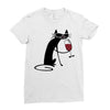 cat and wine Ladies Fitted T-Shirt