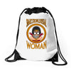smart strong sensual woman Drawstring Bags