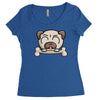 cute pug dog Women's Triblend Scoop T-shirt