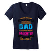 Super Cool Dad Of A Freaking Awesome Daughter Women's V-Neck T-Shirt
