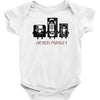 never forget casette diskette Baby Bodysuit
