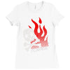 skull &amp; flames Ladies Fitted T-Shirt