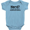 nerd i prefer the term intellectual badass t shirt funny geek tee clas Baby Onesie