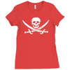 pirate skull sword music band metal biker guitar tee new Ladies Fitted T-Shirt