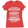 Super Cool Granny Of A Freaking Awesome Granddaughter Ladies Fitted T-Shirt