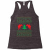 ugly sweater dinosour Racerback Tank